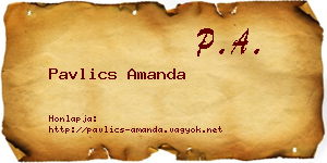 Pavlics Amanda névjegykártya